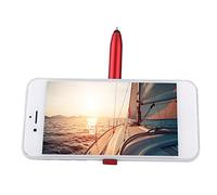 XUXHOU 4 en 1 Stylo D'écran Bolín Tabactile avec Lumière LED pour Tablette, Stylo à Crayon Multifonctionnel pour Smartphones et Tablette, Crayon de Lampe de Poche, Rouge/Bleu/Noir, 13,6 Cm, 1pc,