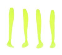 XUXHOU 50 pièces 5 cm Leurres en Plastique Souple Poissons Appâts T Queue Épais Vers avec Action Réaliste Natation pour la Pêche en Eau Douce et en Mer (YELLOW)