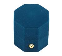 XUXHOU Bague Octogonale Boîte, Petite Écrin en Flanelle Unique (BLUE)