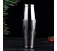 XUXHOU Boston Shaker Ensemble de Shaker à Cocktail en Acier Inoxydable Outil de Bar Anti-fuite pour Utilisation de Divertissement Acier Inoxydable 304 Noir 2 X Tasse à à Cocktail 7,1" de Hauteur