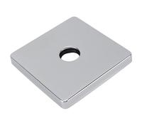 XUXHOU Bride de Bras de Douche Carrée Moderne, Plaque D'écusson en Acier Inoxydable Extra Large, Construction Durable, Accessoire de Rénovation de Salle de Bain (Acier inoxydable 304)