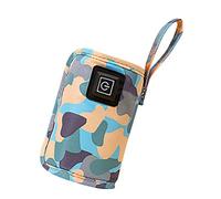 XUXHOU Chauffe-Biberon USB Portable, Réchauffeur de Lait avec Température | Sac isolé en Tissu, Plaque Chauffante Sûre 5V 2A, Compatible avec 99% des Biberons, pour Voyage et maison.