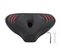 XUXHOU Coussin de Siège de Vélo, Coussin de Siège de Vélo, Large Absorption des Chocs avec Cuir PU 3D et Guide d'air Creux pour, Cyclisme, équitation en Intérieur et en Extérieur (Noir Rouge)