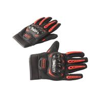 XUXHOU de Moto à écran Tactile, Conducteurs à Doigts Complets avec Armure en Plastique Dur pour la Navigation sur Smartphones, Défense Respirante des Articulations (Rouge)