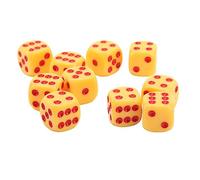 XUXHOU Dés à Coins Arrondis de 16 Mm, 20 Pièces de Dés de Jeu à 6 Faces avec de Gros Points et Une écriture Claire, pour Jeux de société, Jeux de, Mathématiques, éducatifs (Points Rouges Jaunes)