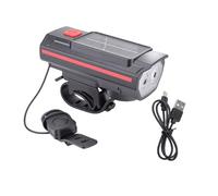 XUXHOU Éclairage de Vélo, éclairage Avant de Vélo Solaire Haute luminosité Double Modes de Charge Klaxon 200 M 120 DB, avec Technologie Anti-éblouissement, pour la sécurité du