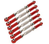XUXHOU Ensemble de 6 Biellettes de Direction Réglables en Aluminium, Accessoires de Voiture RC Durables et Solides de 81 Mm, avec 5 Couleurs, pour EPX HSP ZD Racing HPI Truck Buggy (Rouge)