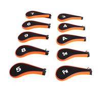 XUXHOU Ensemble de Couvre-têtes de Fer de Golf 10 Pièces, Couvre-Chef de Club de Golf en Néoprène avec Conception à Fermeture éclair, pour la Plupart des -Chefs de de (Orange Noir)