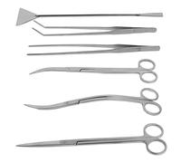 XUXHOU Ensemble D'outils D'aquarium en Acier Inoxydable 6 en 1, Ciseaux, Pincettes et Spatule pour L'entretien des Aquariums