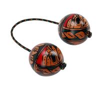 XUXHOU Hochet Kashaka en Bois, Palissandre 22 X 4,5 Cm (Hand Painted | Percussion à main à Double boule, outil de rythme Portable, pratique sur scène, accompagnement de danse, séance de musique
