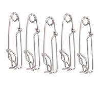 XUXHOU Lot de 5 Clips de Ligne Longue, Connecteurs Pivotants en Acier Inoxydable avec Outil de Goupille Rapide, pour la Pêche en Eau Douce, en Mer et en surfcasting. (1.8 * 60MM)