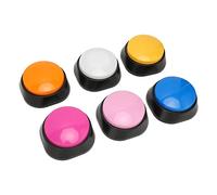 XUXHOU Lot de 6 boutons d'enregistrement vocal pour animaux de compagnie, numéro d'entraînement de 30 secondes pour la communication des chiens, matériau ABS simple, portable et résistant (bleu, rose