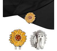 XUXHOU Marqueur de Balle en Métal avec Clip pour Chapeau pour Golfeur | Décoration en Strass, Construction en Acier Inoxydable, Aimant Extra Large pour un Maintien Sûr, S'adapte au Bord du chapeau.
