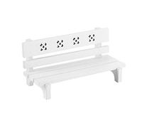 XUXHOU Miniature Banc de Parc en Bois échelle 1:12, Accessoire Maison de Poupée pour Poupées 30 Cm, avec Peinture Non Toxique pour Jeu D'imitation Enfant (White)