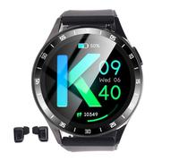 XUXHOU Montre Intelligente, Couvercle Rabattable, Boîtier en Métal Ultra Fin IP67 NFC, Montre 2 en 1 avec écouteurs Bluetooth pour Android 4.4 et Supérieur