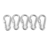 XUXHOU Mousqueton Robuste en Acier Inoxydable de 50 Mm, Boucle à Mousqueton à Ressort pour Sacs à Dos, Porte-clés, avec écrou fileté pour la sécurité, Camping, Pêche, Randonnée, Voyage