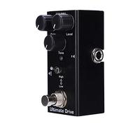 XUXHOU Pédale D'effet de Guitare électrique Ultimate Drive, Mini True Bypass Simple avec Boutons de tonalité de Gain de Volume, pour Pièces de Guitare Alimentées par DC 9 V