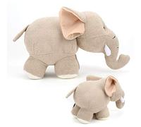 XUXHOU Peluche Animal Éléphant Hippopotame 40cm Peluche Douce Courte | Compagnon Mignon pour Histoires du Soir, Décoration de Chambre de Bébé, Accessoire de Poussette, Rempli de Coton, Beige,