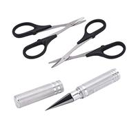 XUXHOU Perforatrice à Ciseaux Incurvés pour Voitures, Drones, Avions, Bateaux, Hélicoptères et Chars Radiocommandés, Poignée Antidérapante en Alliage D'aluminium, Embout en Acier Haute (SILVER)