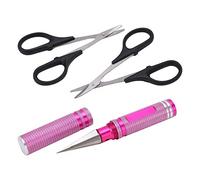 XUXHOU Perforatrice à Ciseaux Incurvés pour Voitures, Drones, Avions, Bateaux, Hélicoptères et Chars Radiocommandés, Poignée Antidérapante en Alliage D'aluminium, Embout en Acier Haute (PINK)