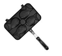 XUXHOU Poêle à Gaufres Double Face avec Poignée Noire Anti-brûlure, Conception Ergonomique pour le Petit-Déjeuner, le Déjeuner et le Dîner, 14,5 X 24 X 3 cm.