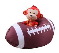 XUXHOU Pouf de Rangement, Housse de Pouf en Peluche de 45 Cm avec Fermeture éclair pour la Décoration et Les Jeux de la Chambre d'enfant (football1)