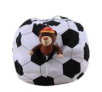 XUXHOU Pouf de Rangement, Housse de Pouf en Peluche de 45 Cm avec Fermeture éclair pour la Décoration et Les Jeux de la Chambre d'enfant (Football)