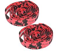 XUXHOU Ruban de Guidon de Vélo, Matériau éponge Flexible, Absorption des Chocs Antidérapante Haute densité, avec Bouchons de Barre, pour Vélo de Route de VTT (noir rouge)