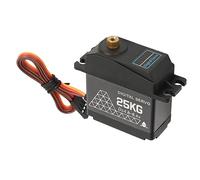 XUXHOU Servo Numérique RC, Servo étanche à Engrenage Métallique Haute Vitesse de 25 Kg avec Boîtier en Aluminium CNC et Double Roulements à Billes, pour Bateau Robot de Voiture 1/10