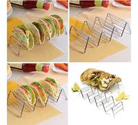 XUXHOU Support à Tacos en Forme de V en Acier Inoxydable, Support à Tacos Durable pour et Crêpes, Matériau de qualité Alimentaire pour un Usage Domestique, 1 unité (3-4 Grilles 6.