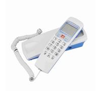 XUXHOU Téléphone avec câble en verre bouton avec contrôleur d'appel et volume pour une communication simple, idéal pour utiliser la maison et le bureau (WHITE)