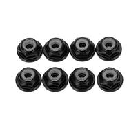 XUXHOU Vis M2, 8 Pièces M2 écrous Hexagonaux Autobloquants Vis en Alliage D'aluminium à Bride en Nylon Insert pour 1:24 RC Voiture Axiale SCX24 AXI90081 AXI00002 AXI00001 (Black)