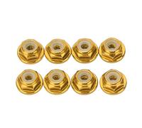 XUXHOU Vis M2, 8 Pièces M2 écrous Hexagonaux Autobloquants Vis en Alliage D'aluminium à Bride en Nylon Insert pour 1:24 RC Voiture Axiale SCX24 AXI90081 AXI00002 AXI00001 (Gold)