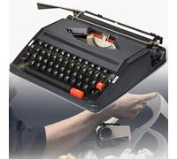 XUXIAO Machine à écrire Manuelle Portable Vintage - Machine à écrire Manuelle Portable Traditionnelle à l'ancienne, pour Notes ou Lettres ou écriture créative, écrivains littéraires Black