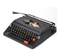 XUXIAO Machine à écrire Vintage pour Un Flux nostalgique - Machine à écrire Ancienne rétro Classique Vintage, Machine à écrire Manuelle Portable, pour Notes ou Lettres ou écriture créative Black