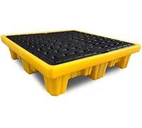 XUXIAO Palette de Confinement des déversements de fûts, Plateforme de Confinement des déversements avec Grille, avec Sortie de Drainage, palettes à Plateforme modulaire 127 * 67 * 17cm