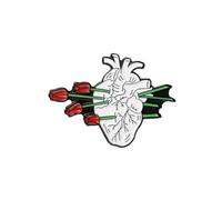 XUXINYCS Lot de 3 broches anatomiques rétro en forme de cœur en émail pour médecin et infirmière, M, Métal, Agate