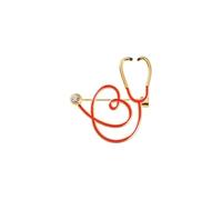 XUXINYCS Lot de 3 broches créatives en forme de cœur pour médecin, infirmière, sac à dos, bibelots, microscope, badge stéthoscope, M, émail, Agate