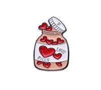 XUXINYCS Lot de 3 broches mignonnes en émail avec inscription « Happy Take Care » - Pilule d'amour - Médecine créative - En métal, M, Métal, Agate