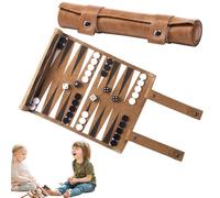 XUXLEKK Backgammon Set, Backgammon Voyage, Portables Bagamon de Voyage, Roulable pour Les Voyages et Les déplacements, Jeux de Société Familial pour Adultes et Enfant Jeu de stratégie, 36 x 25 cm