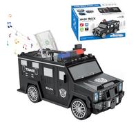XUXLEKK Tirelire Électronique pour Enfants, Tirelires Enfant, Coffre Fort Enfant,Tirelire en Forme de Voiture de Police avec Mot de Passe,Tirelires Drôle pour Petite Monnaie Cadeau pour Enfants Adulte