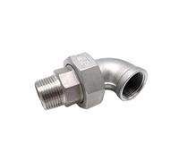 XUXPFJ Raccord coudé à Filetage mâle vers Femelle BSP 1/4 à 2 Pouces, raccord de Tuyau d'eau en Acier Inoxydable 304, connecteur Rotatif à Joint Libre(3/4")