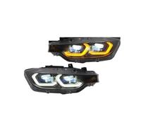 XUXRHMEAN Pour B&MW Série 3 F30 F31 F35 F80 2013-2018 Phares Avant Avec Lentilles De Projection Feux De Jour DRL Et Clignotants Dynamiques Design Angel Eyes Phare avant(Halogen)
