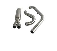 XUXRHMEAN Pour Harley Softail Low Rider Standard Street Fat Bob Slim Deluxe 2018-2025 Tuyau D'échappement Moto Mid Pipe(Argent)