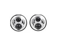 XUXRHMEAN Pour N&issan Patrol Y60, Hummer H1 Et H2 Lada J&eep Wrangler TJ JK LJ Et CJ L&and R&over Defender 1976-2016 Phares Avant Avec Feux De Jour Et Clignotants Phare avant(5 50W chrome)