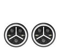 XUXRHMEAN Pour N&issan Patrol Y60, Hummer H1 Et H2 Lada J&eep Wrangler TJ JK LJ Et CJ L&and R&over Defender 1976-2016 Phares Avant Avec Feux De Jour Et Clignotants Phare avant(27 80W balck)