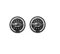 XUXRHMEAN Pour N&issan Patrol Y60, Hummer H1 Et H2 Lada J&eep Wrangler TJ JK LJ Et CJ L&and R&over Defender 1976-2016 Phares Avant Avec Feux De Jour Et Clignotants Phare avant(20 68W Black)