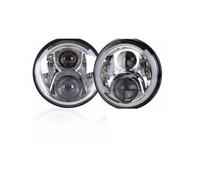 XUXRHMEAN Pour N&issan Patrol Y60, Hummer H1 Et H2 Lada J&eep Wrangler TJ JK LJ Et CJ L&and R&over Defender 1976-2016 Phares Avant Avec Feux De Jour Et Clignotants Phare avant(7 50w Silve)