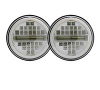 XUXRHMEAN Pour N&issan Patrol Y60, Hummer H1 Et H2 Lada J&eep Wrangler TJ JK LJ Et CJ L&and R&over Defender 1976-2016 Phares Avant Avec Feux De Jour Et Clignotants Phare avant(21 60W Chrome)