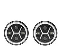 XUXRHMEAN Pour N&issan Patrol Y60, Hummer H1 Et H2 Lada J&eep Wrangler TJ JK LJ Et CJ L&and R&over Defender 1976-2016 Phares Avant Avec Feux De Jour Et Clignotants Phare avant(25 80W balck)